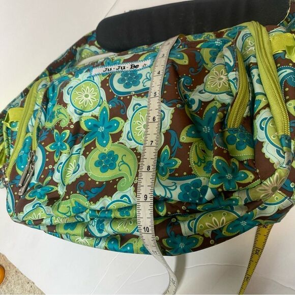 Ju Ju Be Diaper Bag Green Blue Brown Paisley Floral Design - Picture 14 of 15